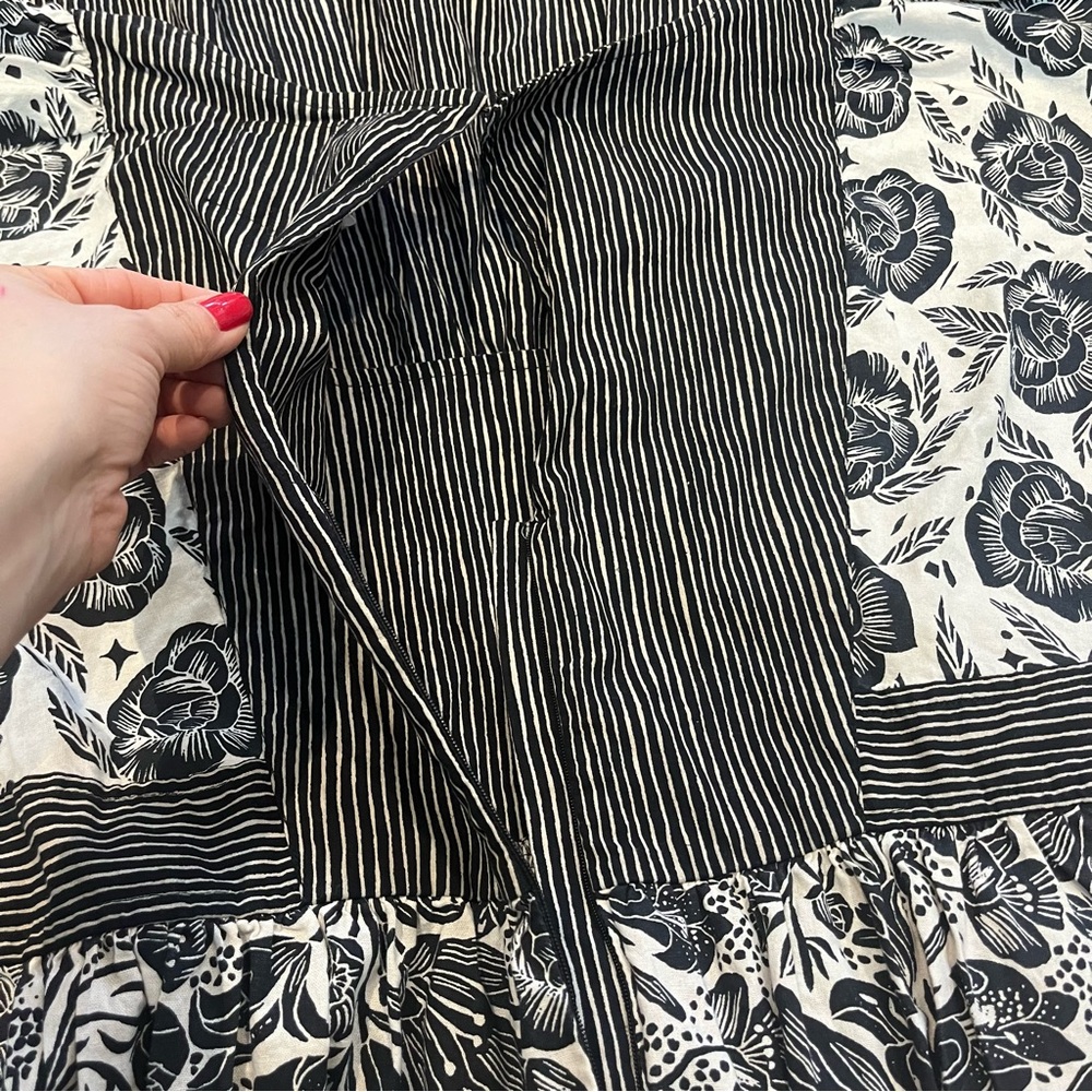 Anthropologie Blooming Print Adrienne Flounced Cotton Midi Dress - Picture 7 of 15
